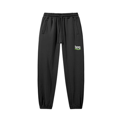 Embroidered Logo Heavyweight Sweatpants, Black