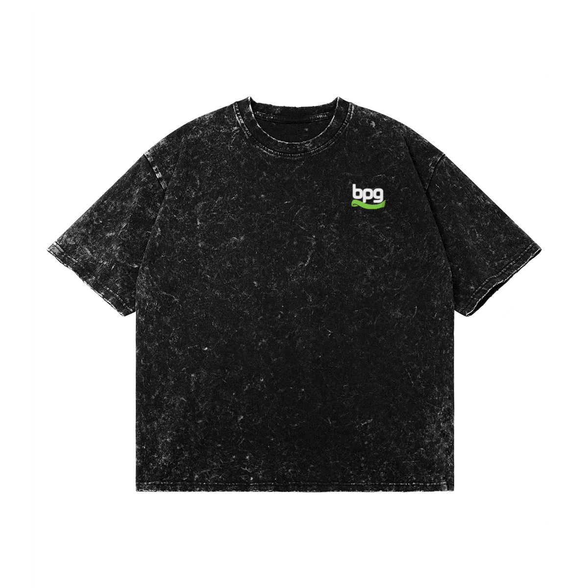 Oversized Acid Washed Logo T-shirt, Washed Black