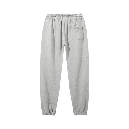 Embroidered Logo Heavyweight Sweatpants, Light Gray