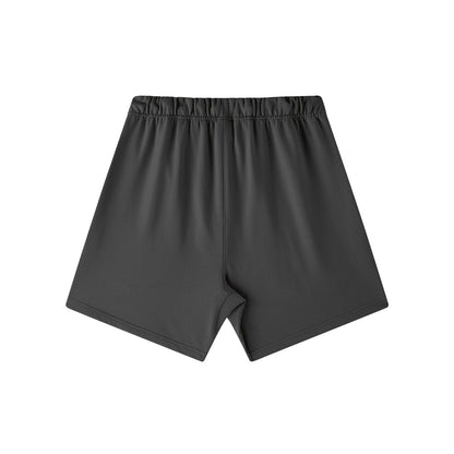 Embroidered Logo Heavyweight Cotton Shorts, Black