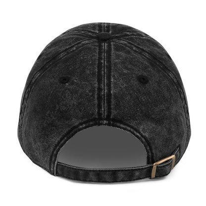 Embroidered Vintage Dad Hat, Worn Black