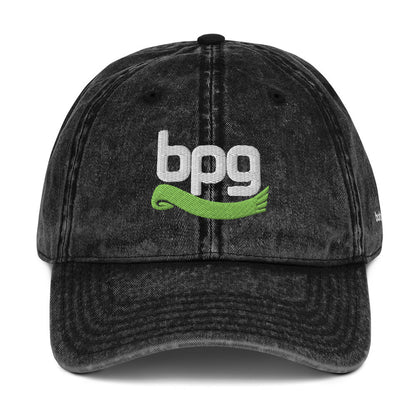 Embroidered Vintage Dad Hat, Worn Black